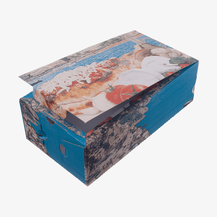 Pizza-Calzone-Box (30 x 16 x 10 cm) mit Fertigmotiv Positano