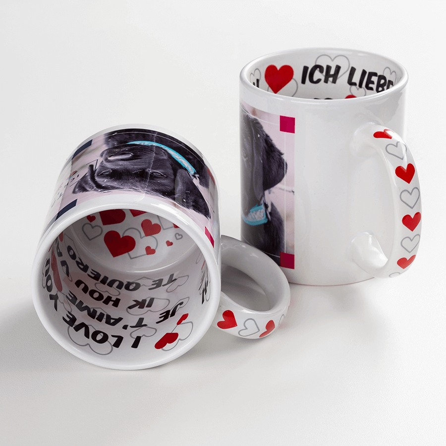 Romantische Tasse mit Liebesmotiv zum Valentinstag bedrucken lassen