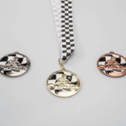 Medaille Kartfahren Serie Gold Silber Bronze