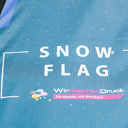 Snowflag Nahaufnahme Stoff hervorragende Druckqualität