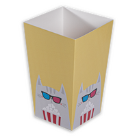 Popcorn Schachtel mit Steckboden (10,3 x 10,3 x 16 cm) einseitig bedruckt 4/0-farbig