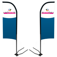 Doppelseitiges Snowflag Straight mit Autofuß