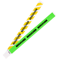 Tyvek®-Kontroll- und Einlassbänder, 1/0-farbig (schwarz) bedruckt, Standardmotiv: BESUCHER