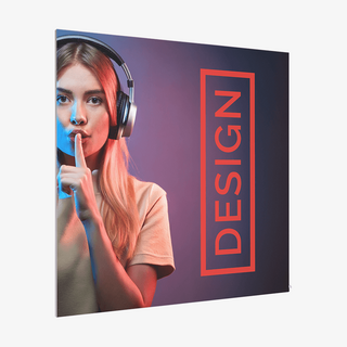 Akustikbild quadratisch, bedruckt mit Wunschmotiv, gelocht für Wandmontage