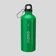 Aluminiumflasche mit Karabinerhaken 800 ml grün Lasergravur