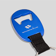 Schlüsselanhänger Aluminium mit Mini-Karabinerhaken blau