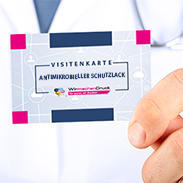 Antimikrobieller Schutzlack Visitenkarte Variante
