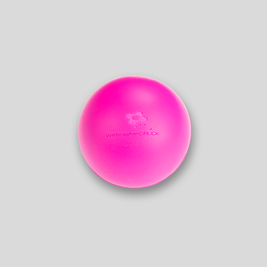 Bedruckter Antistressball in Fuchsia