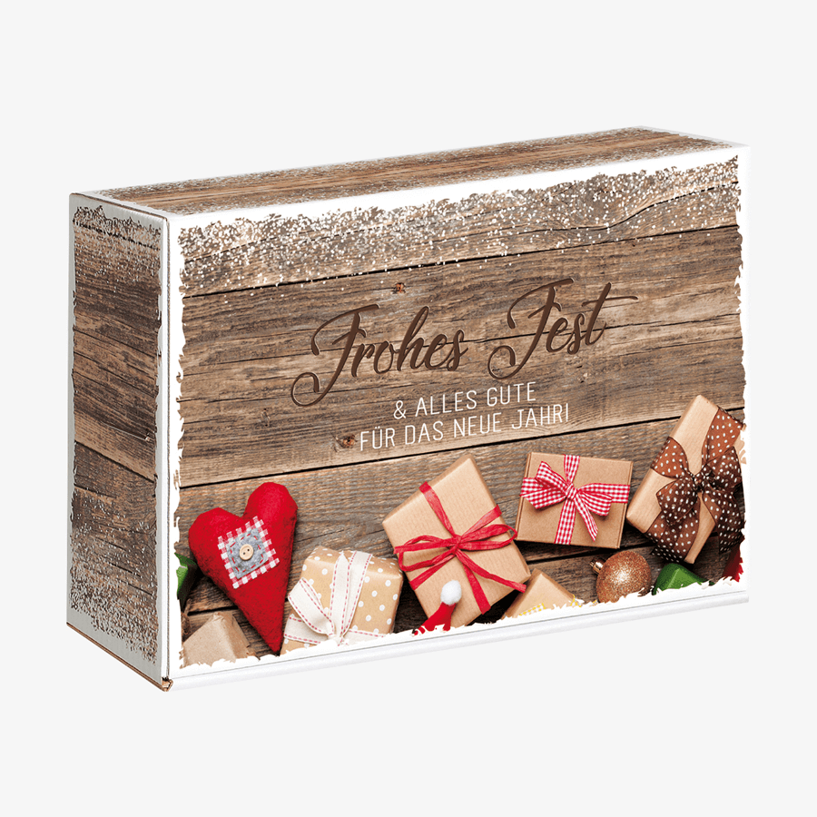 Kleine Geschenkbox (22 x 14,9 x 5 cm) mit Motiv Weihnachtswünsche