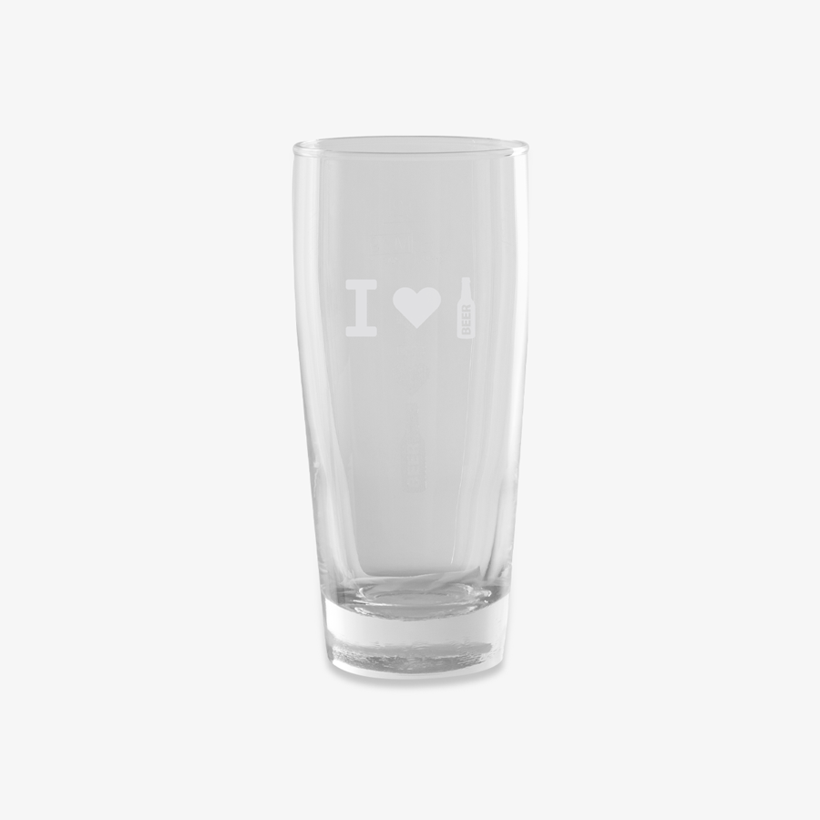 Kleines 0,2-l-Bierglas, individuell gravierbar auf einer Gravurfläche von 30 x 50 mm