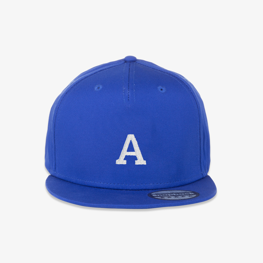 Blaue Snapback Panel Rapper Cap mit individueller 3D-Stickerei