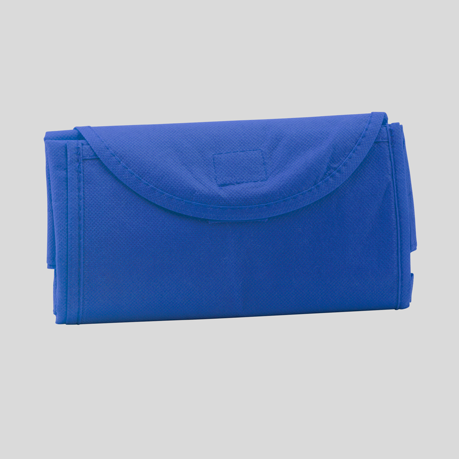 Faltabre Non-Woven-Tasche in Blau, individuell und 4/0-farbig bedruckbar