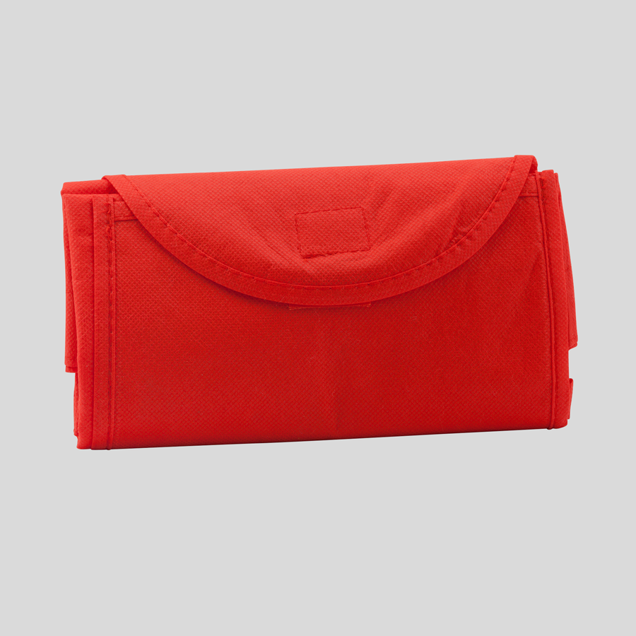 Faltabre Non-Woven-Tasche in Rot, individuell und 4/0-farbig bedruckbar