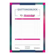 Quittungsblock Hochformat Deckblatt