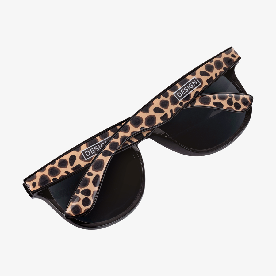 Praktische Sonnenbrille mit vollfarbigem Doming-Druck auf beiden Bügeln