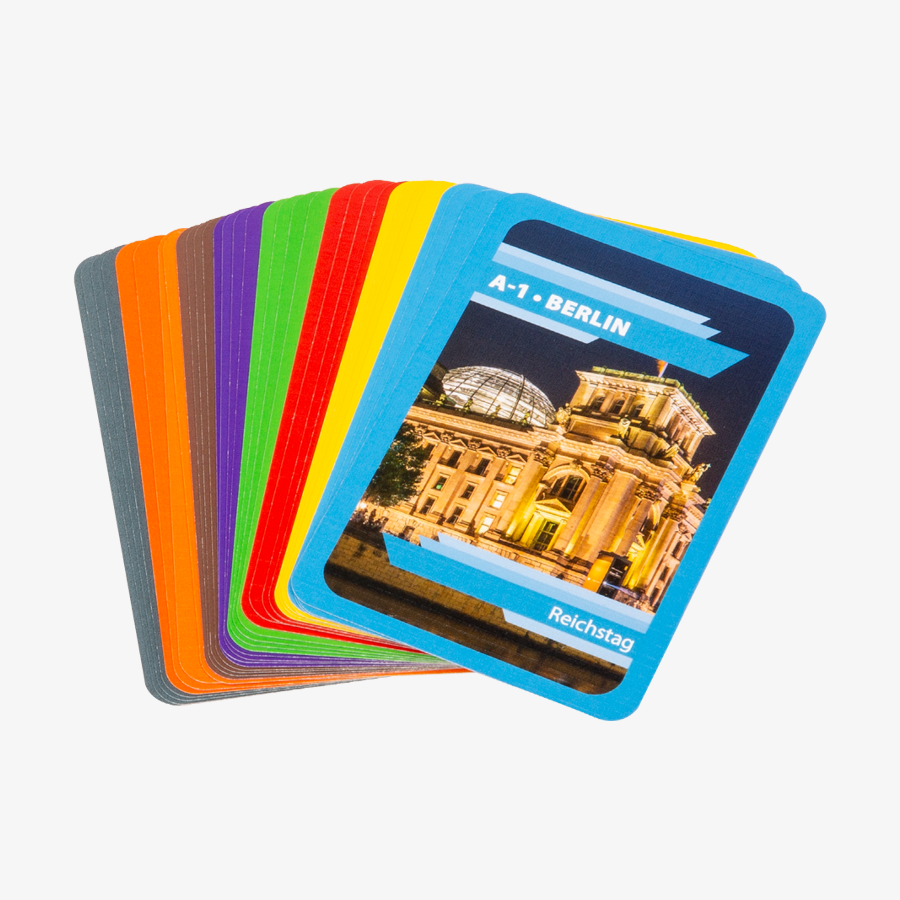 Bunte Spielkarten mit 4/4-farbigem Digitaldruck in Fächeransicht