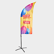 Straightflag Beachflag mit bedrucktem Mastkanal