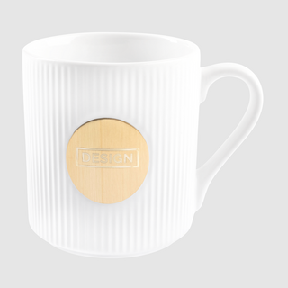 Tasse mit Gravur, mit Messingplatte, 330 ml