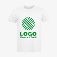 weißes Premium-T-Shirt für Herren von B&C mit 1-farbigem Siebdruckmotiv