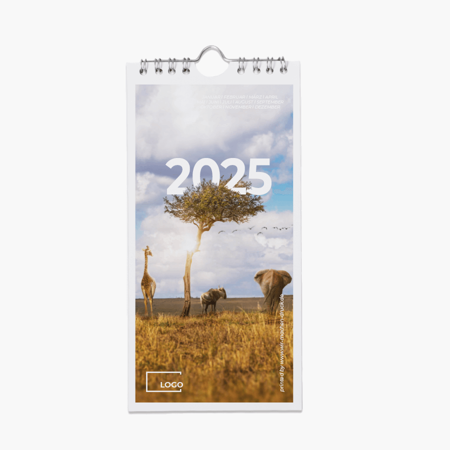 Wandkalender DIN lang Wildlife-Design