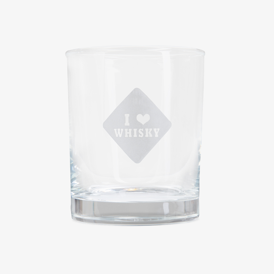 Individuell graviertes Whiskyglas mit 88 mm Höhe und einem Eigengewicht von ca. 225 g