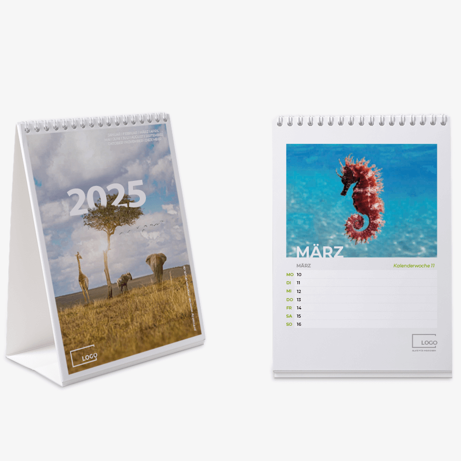 Wochentischkalender im Hochformat mit eigenem Design