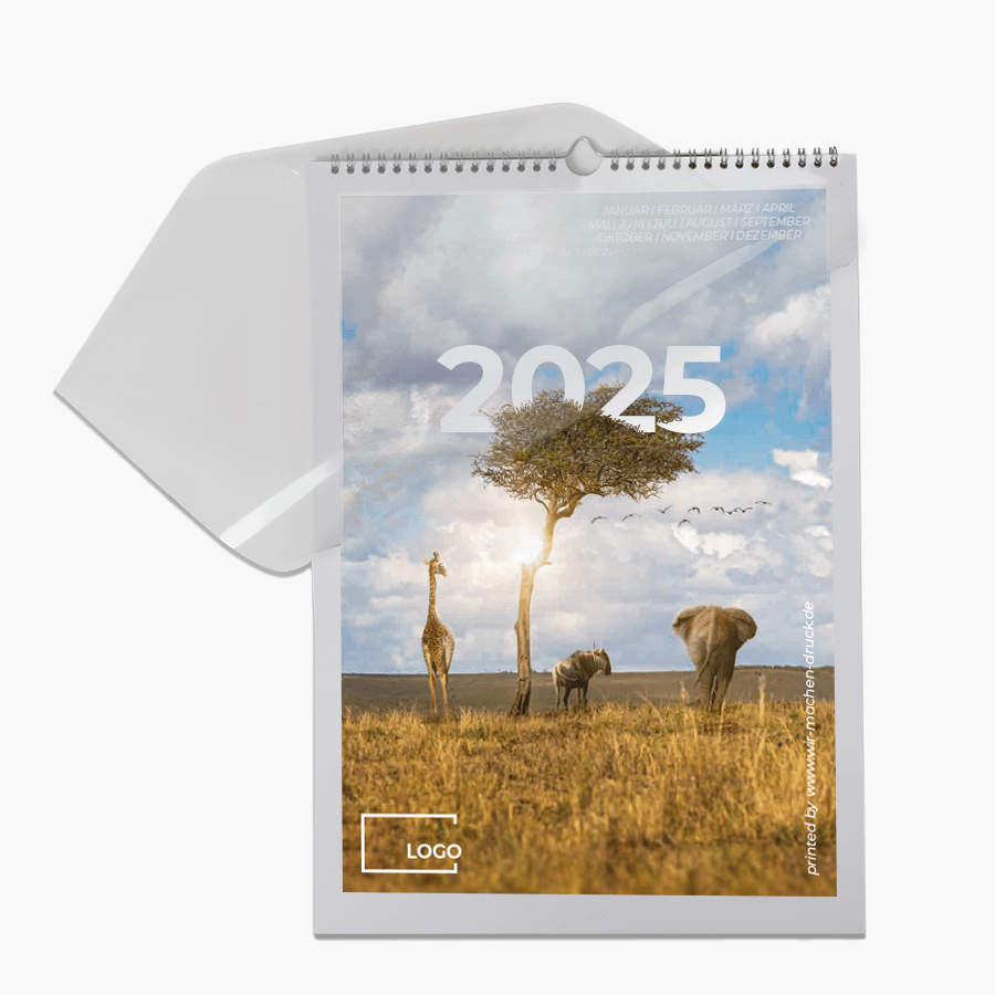 Wandkalender DIN A4 Hochformat mit Foliendeckblatt Design 